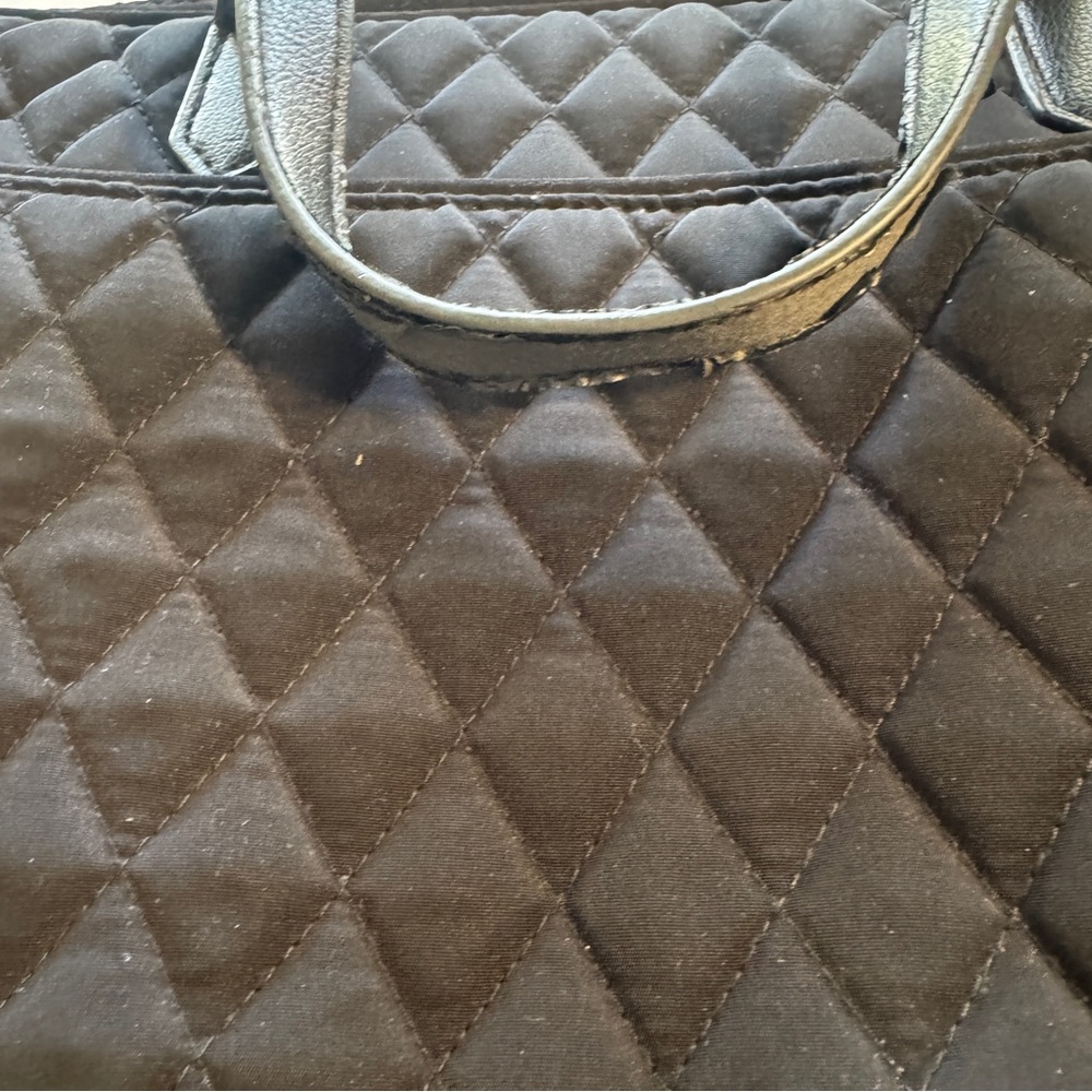 Vera Bradley Black Solid Quilted Lge Shouldr Port… - image 4